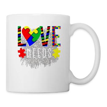 Love Needs No Words Autism Awareness - Mug - white - Right