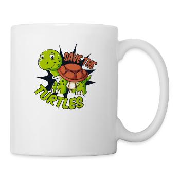 Save The Turtles Giant Tortoise Turtle - Mug - white - Right