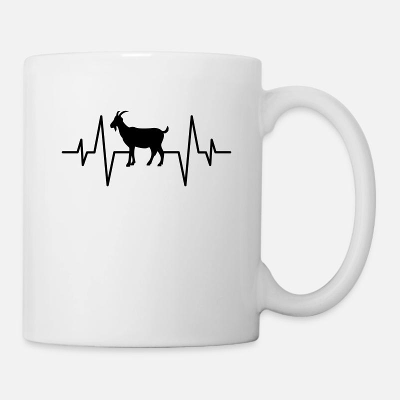 Ziege Herzschlag - Tasse - Weiß
