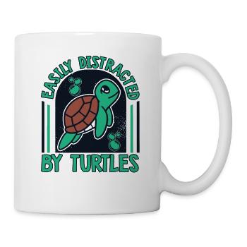 Easily Distracted By Turtles Aquatic Turtle - Mug - white - Right