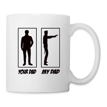 Mon père Ton père Police Papa - Mug blanc - blanc - Droite