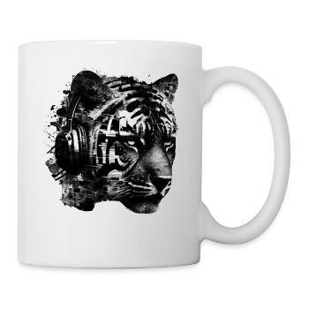 Tiger Motif Tiger Zoo Animals Art Tiger Head Motif - Mug - white - Right