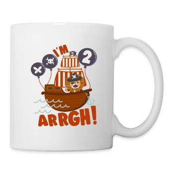 Arrr I'm 2 Pirate Theme 2nd Birthday Party Gift - Mug - white - Right