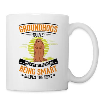 Murmeltier Groundhog Day Waldmurmeltier - Tasse - Weiß - Rechts