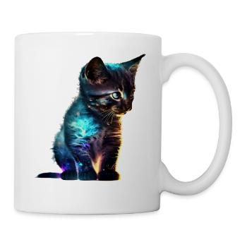 Katzenmotiv Geschenkidee Katze Fun Kunst Tier - Tasse - Weiß - Rechts