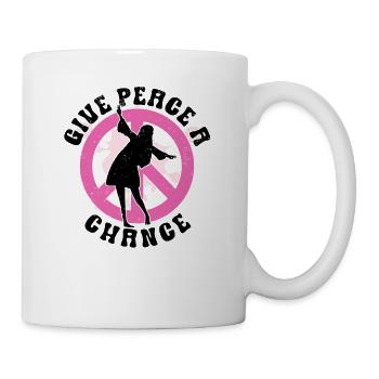 Hippie Peace Zeichen Frieden Blumen Blumenkind - Tasse - Weiß - Rechts