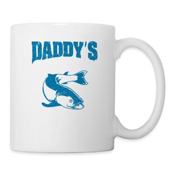 Daddy's Fishing Buddy Papa Fisch Junger Fischer - Tasse - Weiß - Rechts