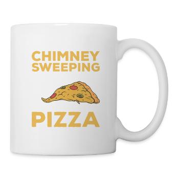 Alimenté par le ramonage et la balayeuse à pizza - Mug blanc - blanc - Droite