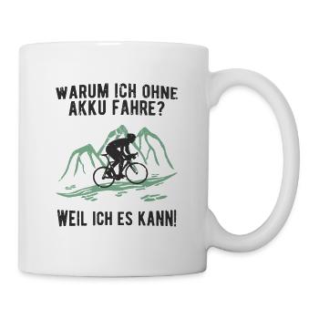 Radfahren ohne Akku Radsport Rennrad - Tasse - Weiß - Rechts