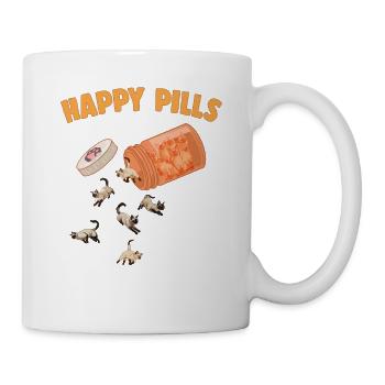 Happy Pills Siamese Cat Funny Kitten Lover Feline - Mug - white - Right