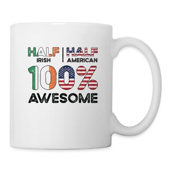 Né en Irlande, Irlande, Américain, États-Unis - Mug blanc - blanc - Droite