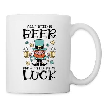 St. Patrick's Day Bier Kleeblatt Kleeblatt Glück - Tasse - Weiß - Rechts