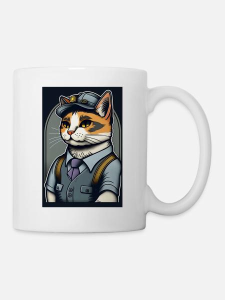 Katzenschreiber - Tasse - Weiß