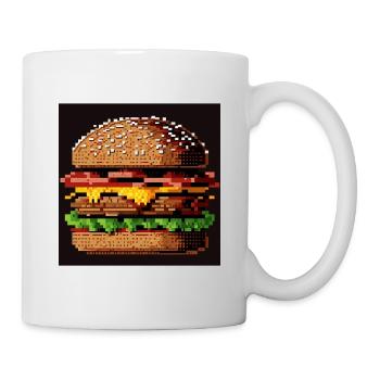 8-Bit Burger, Pixel Art - Mug - white - Right