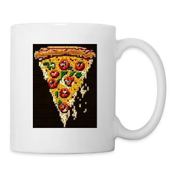 8-Bit Pizza, Pixel Art - Mug - white - Right