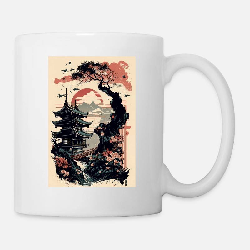 Temple japonais - Mug blanc - blanc