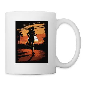 Runner Girl in the Sunset - Mug - white - Right