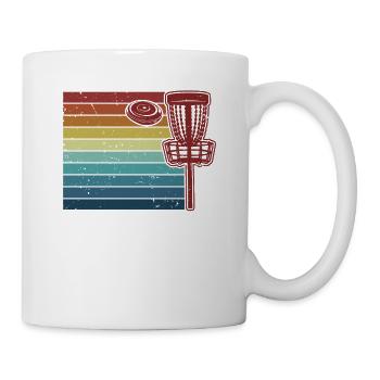 Retro Disc Golfer Frisbee Golf Basket Disc - Mug - white - Right