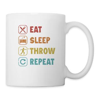 Eat Sleep Throw Repeat Frisbee Golf Basket Disc - Mug - white - Right