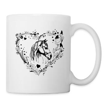 Horse Flowers and Hearts - Mug - white - Right