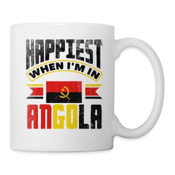 Angola Angola Drapeau angolais le plus heureux quand je suis en place - Mug blanc - blanc - Droite