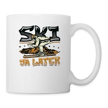 Ski Ya Later, fun skiing - Mug - white - Right