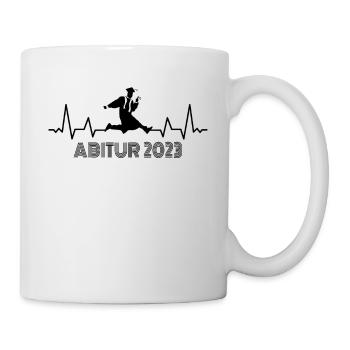 Abi 2023 Abitur Prüfung bestanden Abi Herzschlag - Tasse - Weiß - Rechts