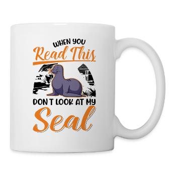 Cadeau de phoque Phoque Lion de mer - Mug blanc - blanc - Droite