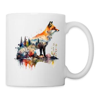 Fuchs Tierliebhaber Tierisch Tier Geschenkidee - Tasse - Weiß - Rechts