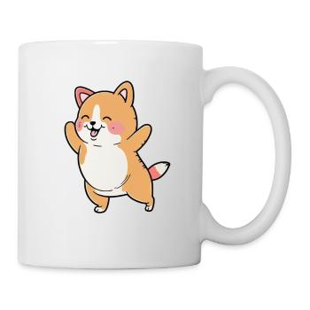 Kawaii Mignon Happy Colorful Dog Dancing - Mug blanc - blanc - Droite