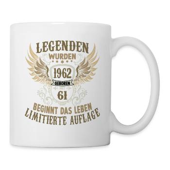 61 Jahre Herren Geburtstagsgeschenk Jahrgang 1962 - Tasse - Weiß - Rechts