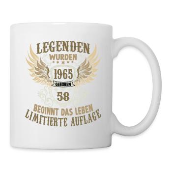 Legende 1965 58 Geburtstag Limitiertes Einzelstück - Tasse - Weiß - Rechts
