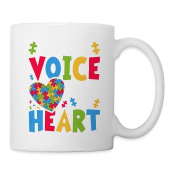 I Am His Voice He Is My Heart Autism Awareness - Mug - white - Right