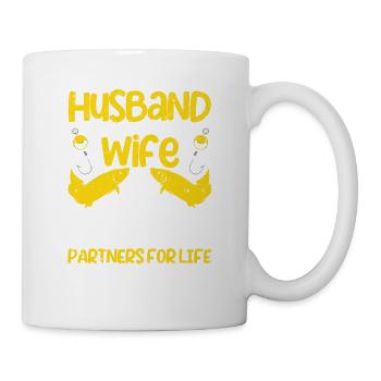 Ehemann und Ehefrau Angeln Partner für das Leben - Tasse - Weiß - Rechts