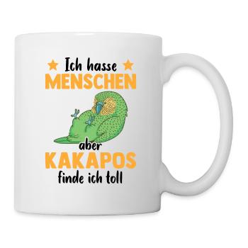 Kakapo finde ich toll flugunfähiger Papagei Kakapo - Tasse - Weiß - Rechts