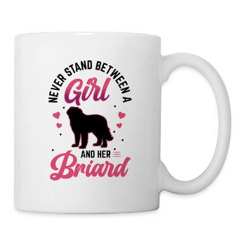 Mädchen und ihr Briard Berger de Brie - Tasse - Weiß - Rechts