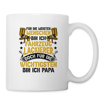 Fahrzeuglackierer ist Papa Lackierer Autolackierer - Tasse - Weiß - Rechts