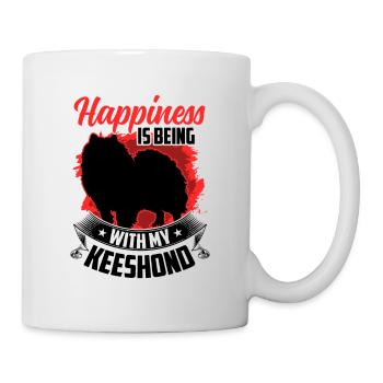 Wolfsspitz makes me happy German Keeshond - Mug - white - Right