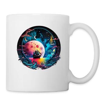 Fantasy Universum Planet Schiff Meer - Tasse - Weiß - Rechts