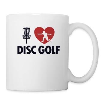 I love Disc Golf Frisbee Golf Basket Disc - Mug - white - Right