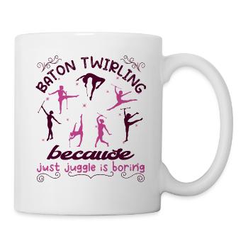 Gymnastik Tanz Baton Wirbeln Turnen - Tasse - Weiß - Rechts