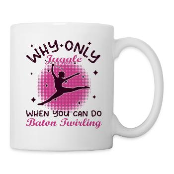 Gymnastik Tanz Baton Wirbeln Turnen - Tasse - Weiß - Rechts