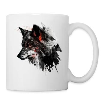 Wolf Tiermotiv Wölfe Geschenk Geburtstag Wald - Tasse - Weiß - Rechts