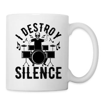 I Destroy The Silence Drums Set Drum Player - Mug - white - Right