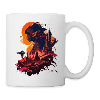 Auf einem fremden Planeten ist eine Raumstation - Tasse - Weiß - Rechts