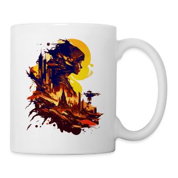 Sci-Fi auf einem fremden Planeten im All - Tasse - Weiß - Rechts