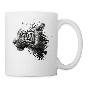 Tiger Tiere Geschenk Mann Kunst Bunt Tiermotiv - Tasse - Weiß - Rechts