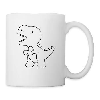 Dino Dinosaur hand-drawn - Mug - white - Right
