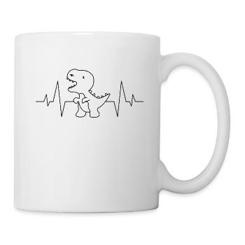 Dino Dinosaur Heartbeat - Mug blanc - blanc - Droite