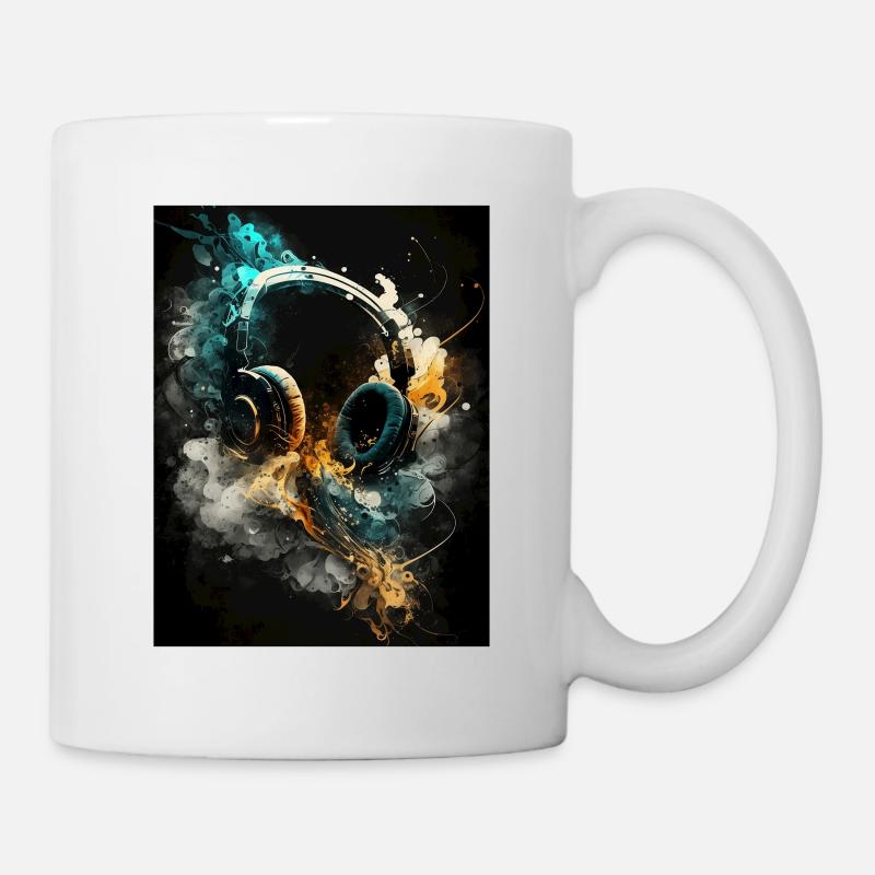 Casque abstrait - Mug blanc - blanc